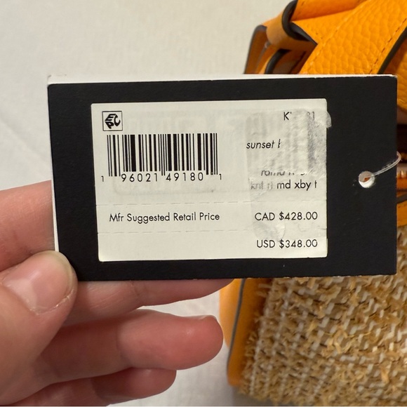 ♠️ kate spade NWT Knott Raffia Tweed Medium Crossbody Tote, Sunset Blaze orange - Picture 11 of 16